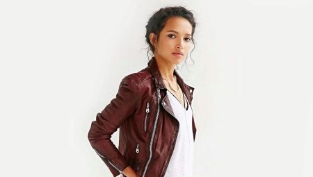 Veste en cuir marron