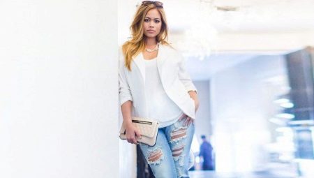 Jeans déchirés pour filles obèses