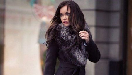 Manteau d'hiver en cachemire avec col en fourrure