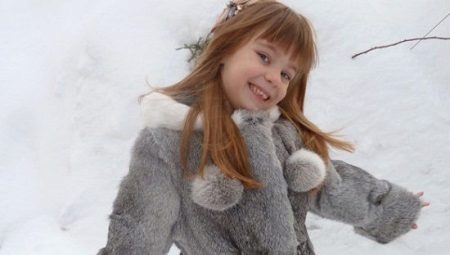 Manteau en fourrure de lapin pour enfants