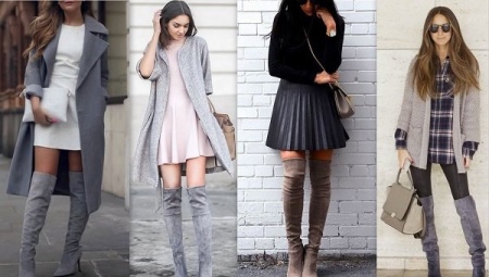 Bottes en daim grises