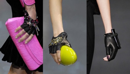 Gants sans doigts pour femmes sans cuir