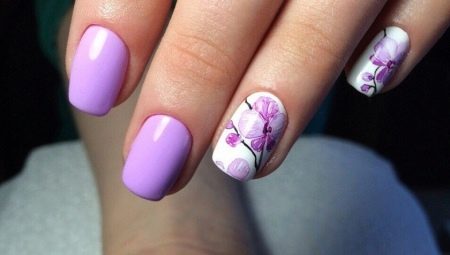 Manucure mauve: couleurs spécifiques et idées mode