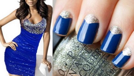 Manucure sous une robe bleue: caractéristiques de choix et idées de design