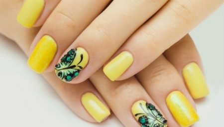 Manucure de couleur jaune douce