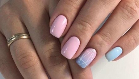 Manucure rose-bleu: caractéristiques et idées originales