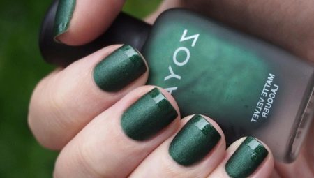 Manucure vert mat: caractéristiques de design et styles variés