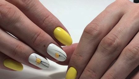 Manucure jaune-blanc: les meilleures idées de design et de décoration