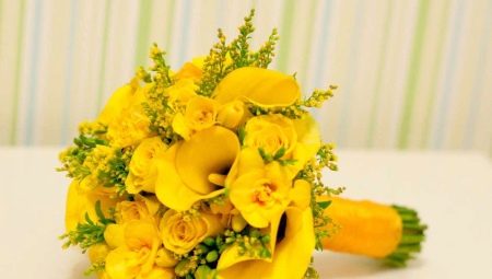 Bouquet de mariée jaune: un choix de couleurs et leurs combinaisons