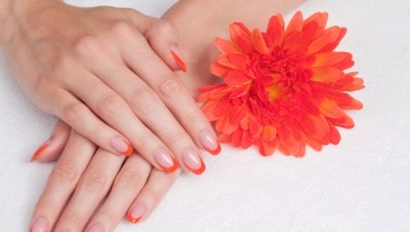 Idées pour la conception de manucure française dans les tons orange