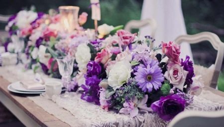 Mariage aux couleurs pourpres: signification de la couleur et recommandations pour la conception de la fête