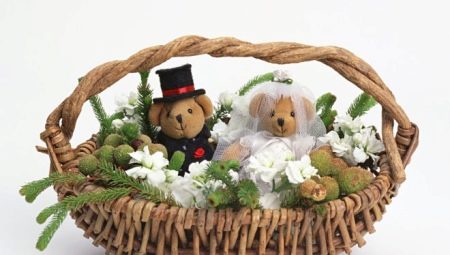 Paniers de mariage: types, conseils pour la fabrication et la décoration