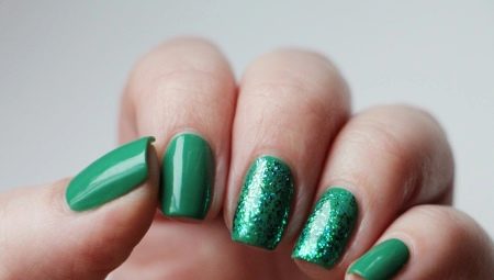 Green gel polish: combinaisons possibles et options de design