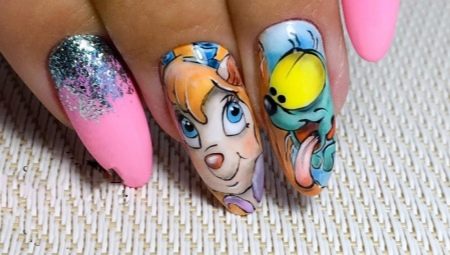 Dessins animés sur les ongles: caractéristiques et idées de design