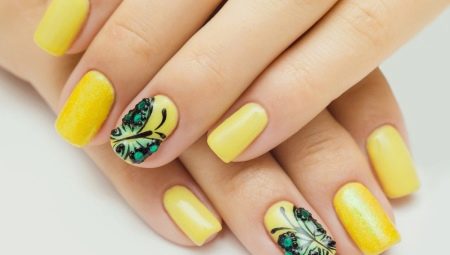 Caractéristiques manucure jaune sur les ongles courts