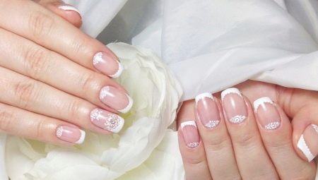 Manucure de mariage avec gomme laque