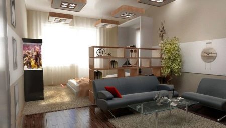 Les options de design pour le salon de la chambre de 18 mètres carrés. m