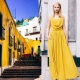 Robe couleur moutarde - pour femmes spectaculaires