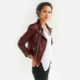 Veste en cuir marron