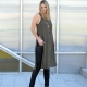 T-shirt long pour femmes avec fentes latérales