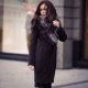 Manteau d'hiver en cachemire avec col en fourrure