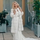 Manteau de fourrure de lapin blanc
