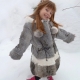 Manteau en fourrure de lapin pour enfants
