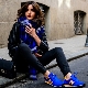 Baskets bleues