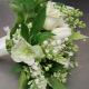 Bouquet blanc-vert pour la mariée: options de design et nuances de choix
