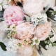 Bouquet de mariée de pivoines roses