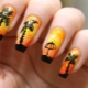 Manucure noir-orange: charme et appel
