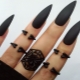 Manucure noire pour ongles longs: des idées de design intéressantes et à la mode