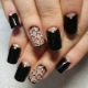 Manucure noire et beige