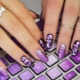 Idées pour la conception de manucure lilas