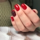Belles idées de manucure rouge avec des strass