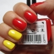 Manucure rouge-jaune: idées lumineuses et tendances de la mode