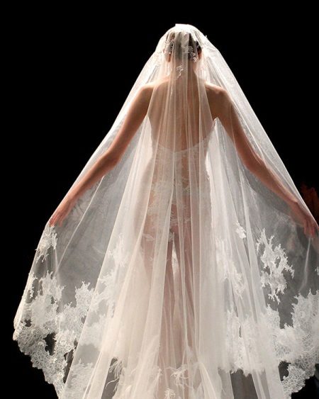Robe de voile de mariée transparente