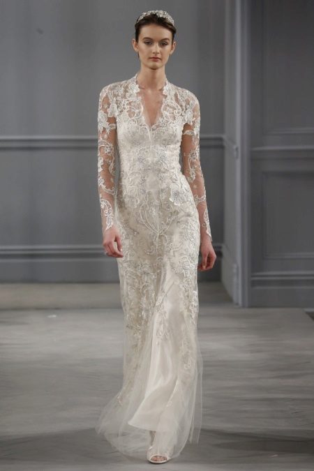 Robe de mariée en dentelle de Monique Loulier