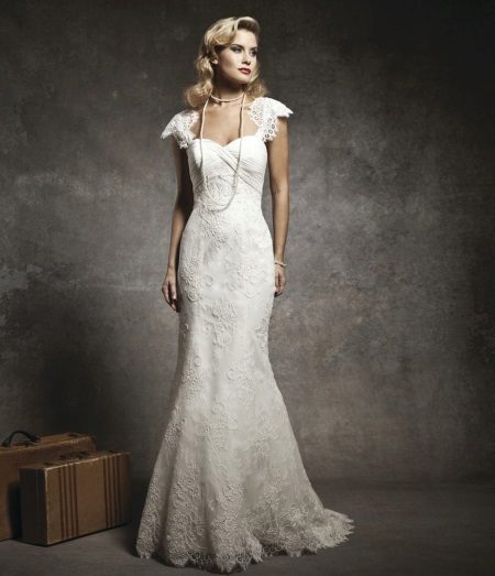 Robe de mariée sirène avec fil de perles