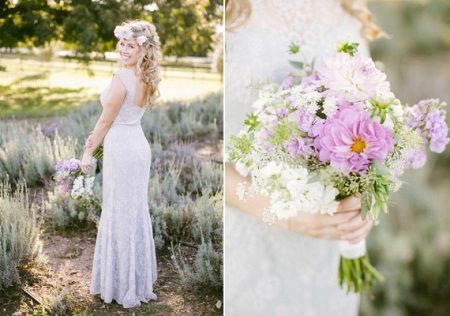 L'image de la mariée à un mariage de lavande