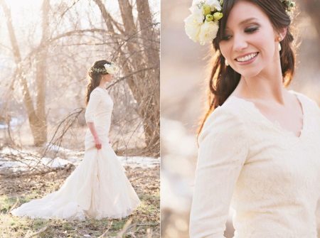 Robe de mariée droite modeste