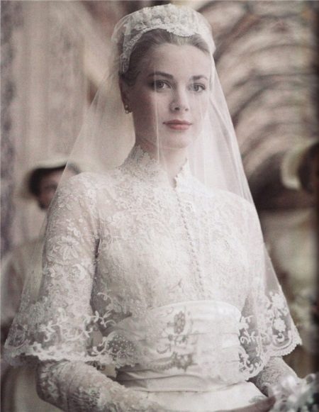 Robe de mariée Grace Kelly - tête couverte