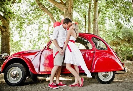 Voiture de mariage rétro
