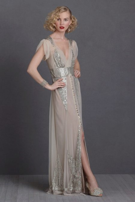 Robe de mariée art déco avec manches