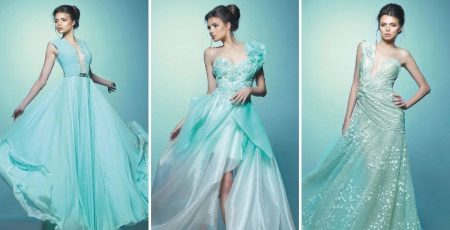 Robe de soirée turquoise de Saiid Kobeisy