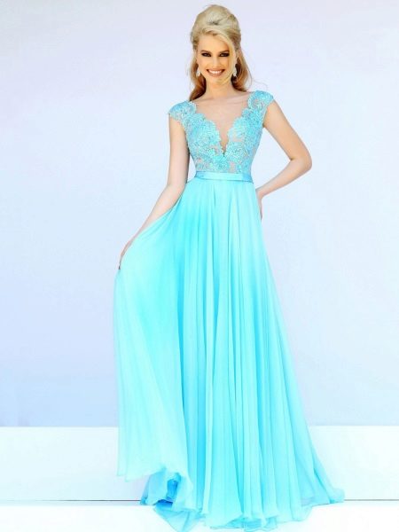 Robe de soirée turquoise
