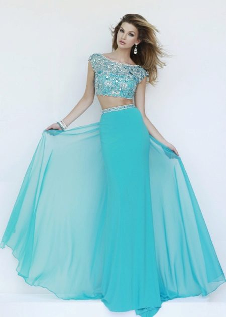 Robe de soirée turquoise