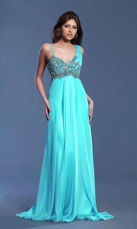 Robe de soirée turquoise