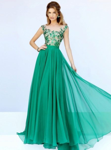 Vestido longo de esmeralda