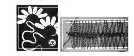 Fleur au crochet sur un cadre métallique